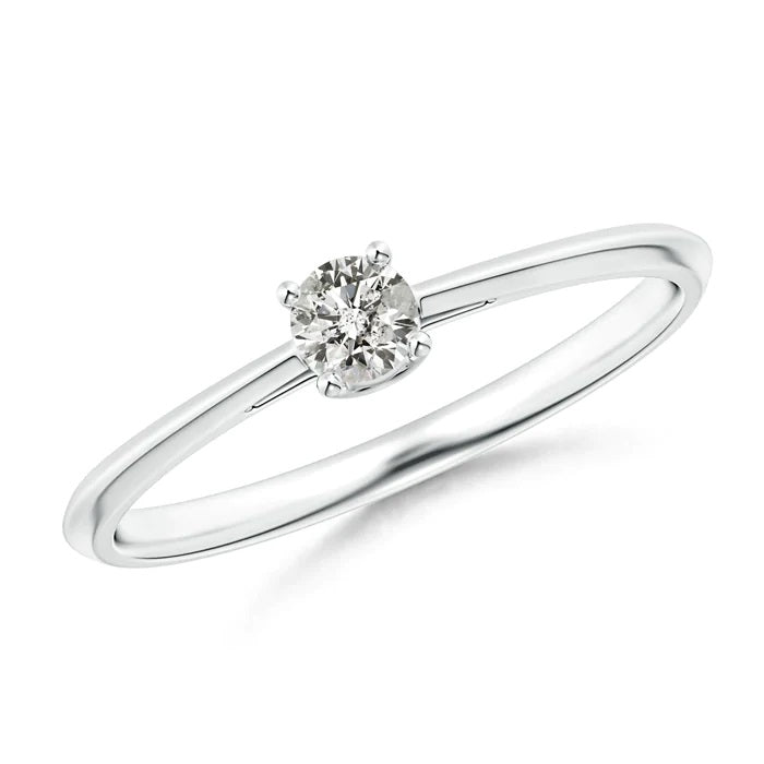 Diamond Solitaire Ring 14K White Gold