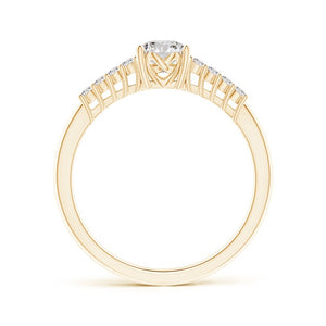 Diamond Classic Solitaire Ring Round 14K Yellow Gold