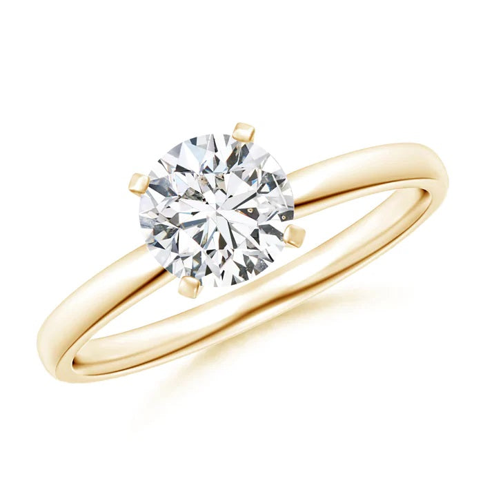 Diamond Solitaire Ring 14K Yellow Gold