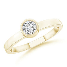 Load image into Gallery viewer, Diamond Ring Bezel-Set Solitaire Round
