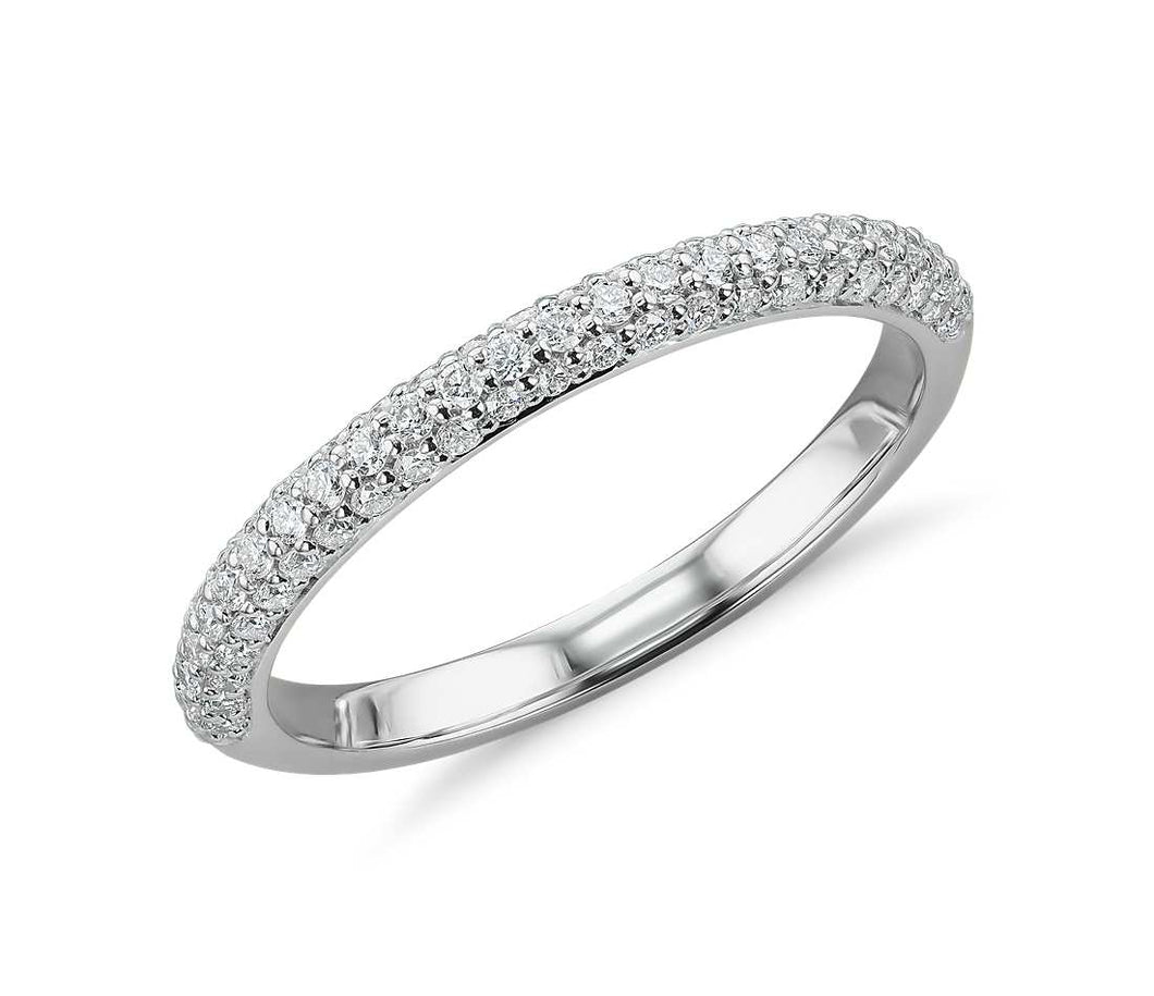 Diamond Wedding Micropavé Ring in 14K White Gold (1/3 ctw.)