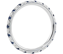 Charger l&#39;image dans la galerie, Sapphire and Diamond Eternity Ring in 14k White Gold
