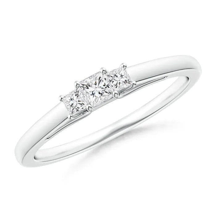 3-Stone Princess Cut Diamond Engagement Ring