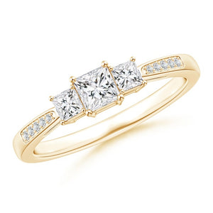 3-Stone Princess Cut Diamond Engagement Ring