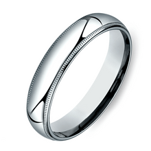 Charger l&#39;image dans la galerie, Gold wedding Bands White Milgrain Comfort Fit-5MM
