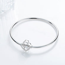 Charger l&#39;image dans la galerie, 925 Silver Heart Bangle Pave with AAA-Zircon Made with &quot;Crossfor Component&quot;-Dancing Stones
