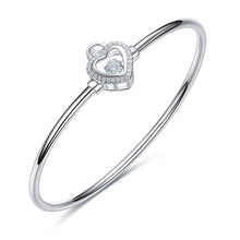 Charger l&#39;image dans la galerie, 925 Silver Heart Bangle Pave with AAA-Zircon Made with &quot;Crossfor Component&quot;-Dancing Stones
