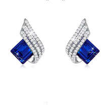 Load image into Gallery viewer, 925 Sterling Silver Earrings Made with Crystal From Swarovski(R) Sapphire
