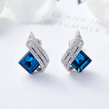 Load image into Gallery viewer, 925 Sterling Silver Earrings Made with Crystal From Swarovski(R) Sapphire
