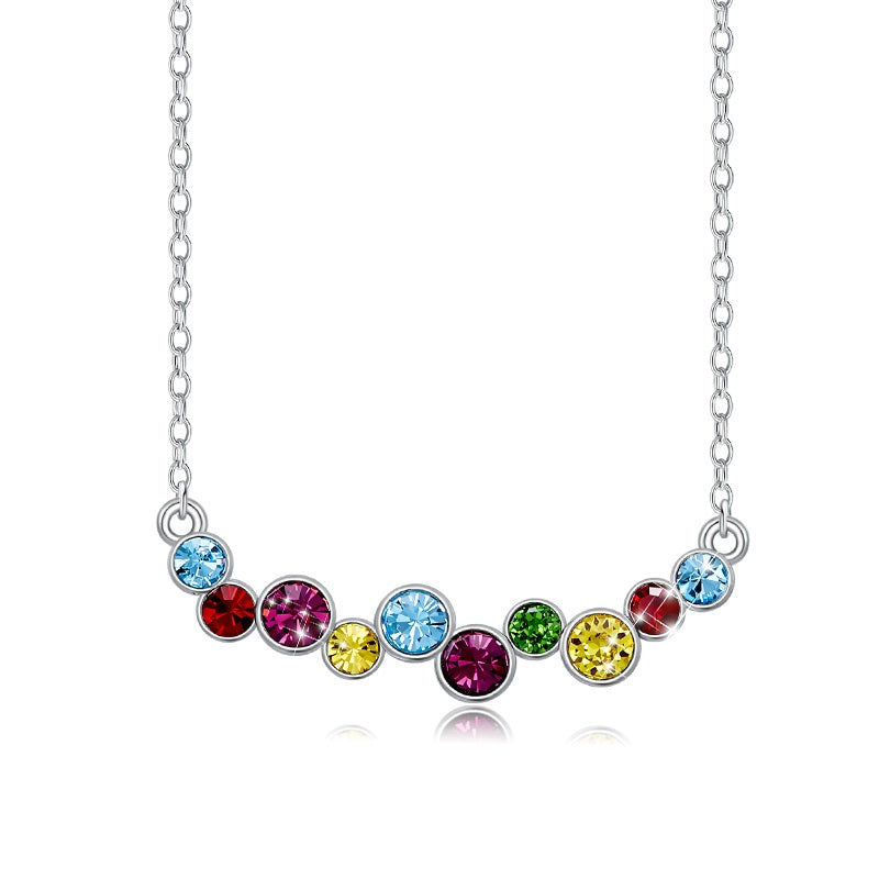 925 Sterling Silver Multi colors Pendant Made with Crystal From Swarovski(R)