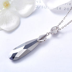 925 Sterling Silver Drop Pendant Made with Crystal From Swarovski(R)