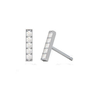 Diamonds Bar Stud Earrings 0.10 ctw.