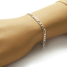 Charger l&#39;image dans la galerie, Sterling Silver 4 mm Figaro Bracelet
