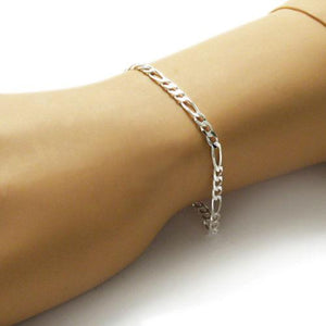 Sterling Silver 4 mm Figaro Bracelet