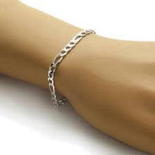 Charger l&#39;image dans la galerie, Sterling Silver 5.5 mm Figaro Bracelet
