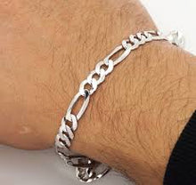 Charger l&#39;image dans la galerie, Sterling Silver 7.0 mm Figaro Bracelet
