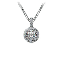 Charger l&#39;image dans la galerie, Halo White Gold Diamond Solitaire Pendant 14K Gold
