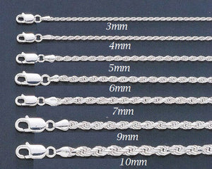 Sterling Silver 4mm Rope Chain